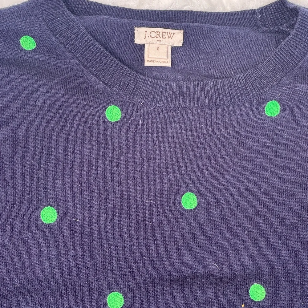 Jcrew polka dot navy sweater - Picture 2 of 2